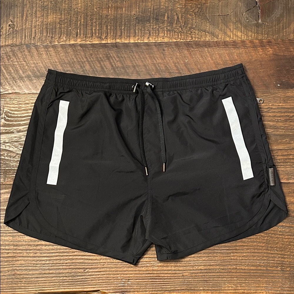 Neil Barrett Swim Trunks Swim Shorts with Reflective Stripes. Designer -Like New